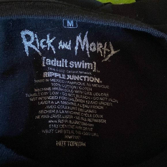 Hot topic Adult Swim Mens Blue Graphic T Shirt - Rick and Morty - Size M - Picture 3 of 4